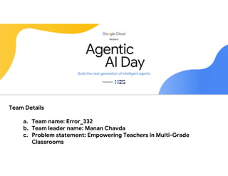 this is the most important ppt we created for the agentic ai day | PDF