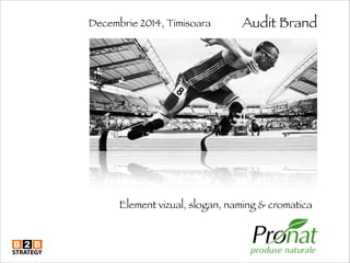 Audit Brand 
Decembrie 2014, Timisoara 
Element vizual, slogan, naming & cromatica 
 