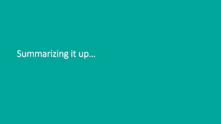 Summarizing it up…
 