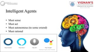 Intelligent Agents
• Must sense
• Must act
• Must autonomous (to some extend)
• Must rational
26Intelligent Agents |Amar Jukuntla
 