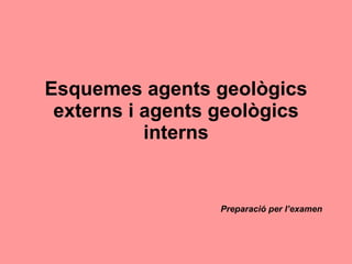Esquemes agents geològics externs i agents geològics interns Preparació per l’examen 