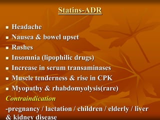 Agents used in dyslipidemia: DGK | PPTX