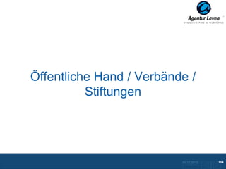 Öffentliche Hand / Verbände /
          Stiftungen




                          10.12.2012               104
                            Zurück zur Übersicht
 