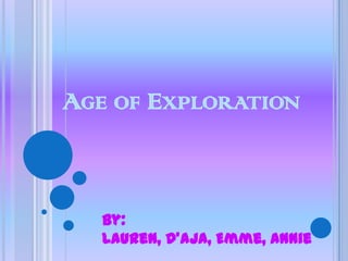 AGE OF EXPLORATION
By:
Lauren, D’aja, Emme, Annie
 