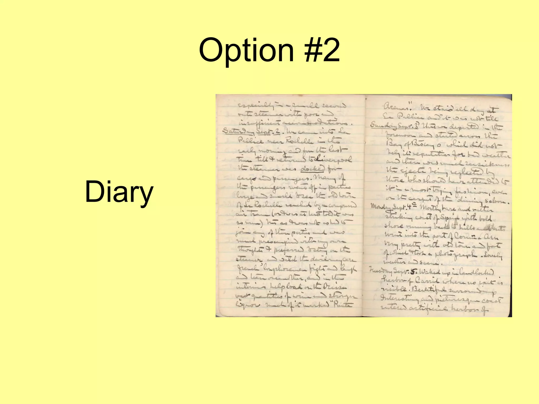 Option #2 Diary