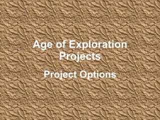 Age of Exploration Projects Project Options 