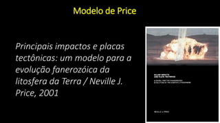 Modelo de Price
Principais impactos e placas
tectônicas: um modelo para a
evolução fanerozóica da
litosfera da Terra / Neville J.
Price, 2001
 