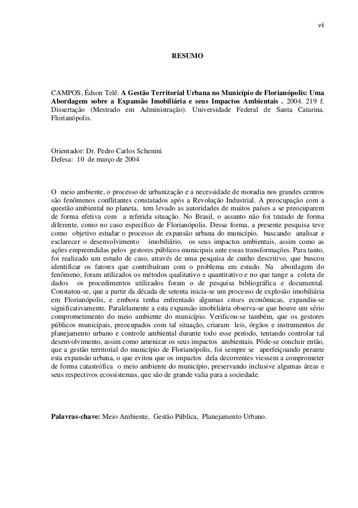 A gestão territorial urbana no município de Florianópolis A gestão territorial urbana no município de Florianópolis