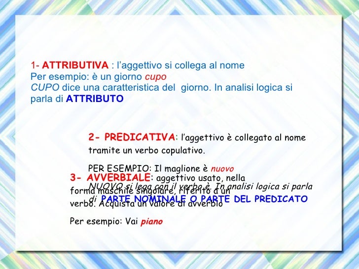 Aggettivo Medie Aggettivo Medie