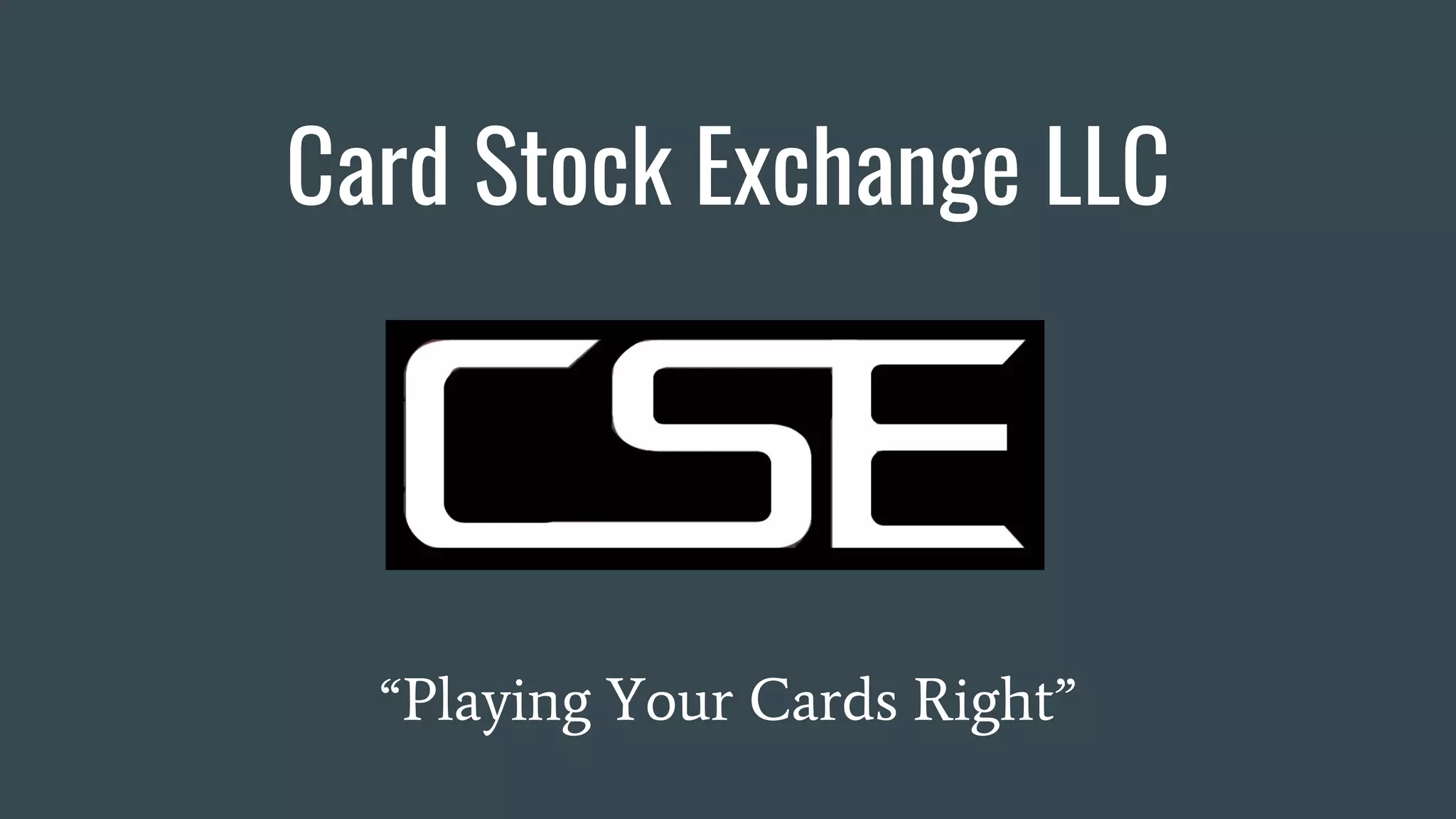 Card StockExchange Pitch Deck PPT