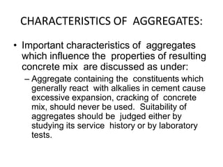 Aggregate - coarse aggregates, testing & limits | PPTX