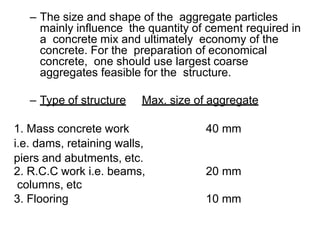 Aggregate - coarse aggregates, testing & limits | PPTX