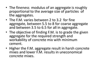 Aggregate - coarse aggregates, testing & limits | PPTX
