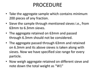 Aggregate - coarse aggregates, testing & limits | PPTX