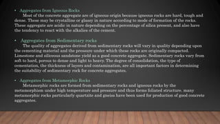 Aggregates used in Concrete | PPTX