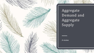 Aggregate
Demand and
Aggregate
Supply
A review
 