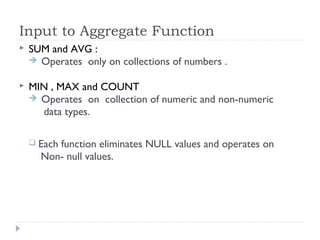 PHP mysql Aggregate functions | PPT