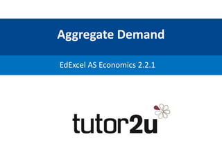Aggregate Demand
EdExcel AS Economics 2.2.1
 