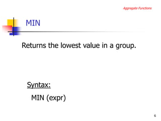 Aggregate functions | PPTX