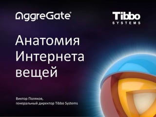 Анатомия
Интернета
вещей
Виктор Поляков,
генеральный директор Tibbo Systems
 