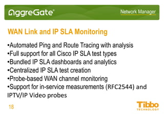 Network Manager
Static Network and Data Center Maps
18
 