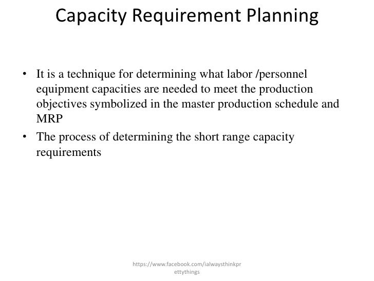 Capacity Requirement Planning Flow Chart