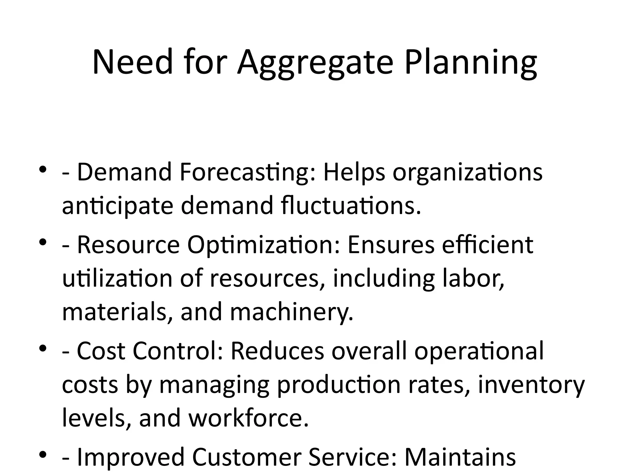 Aggregate planning presentation in the operation management ppt