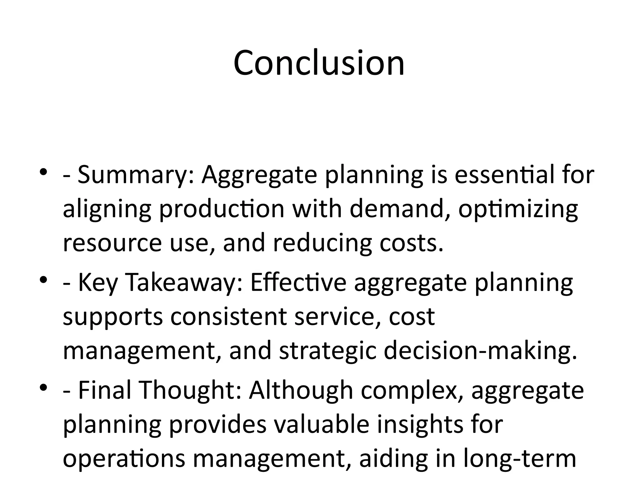 Aggregate_Planning_Presentation in the operation management | PPTX