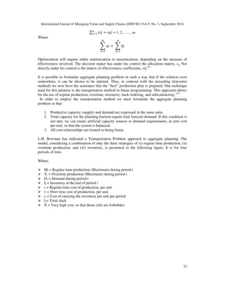 Aggregate planning using transportation method a case study in cable ...