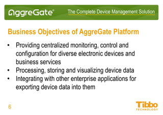IoT Integration Platform
Platform Objectives
• Centralized monitoring, control and configuration for diverse electronic
devices and data sources
• Integration with other enterprise systems for exposing device data into
them
• Processing, storing and visualizing device data
• Rapid IoT application development and delivery
• Acting as a core of large-scale situation centers
06
 