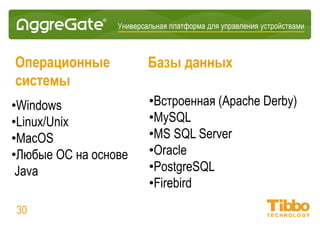 Интеграционная IoT-платформа
Виджеты
30
 