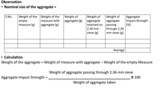 Aggregate Measure In Aggregates types and test as per Indian Standard | PPTX