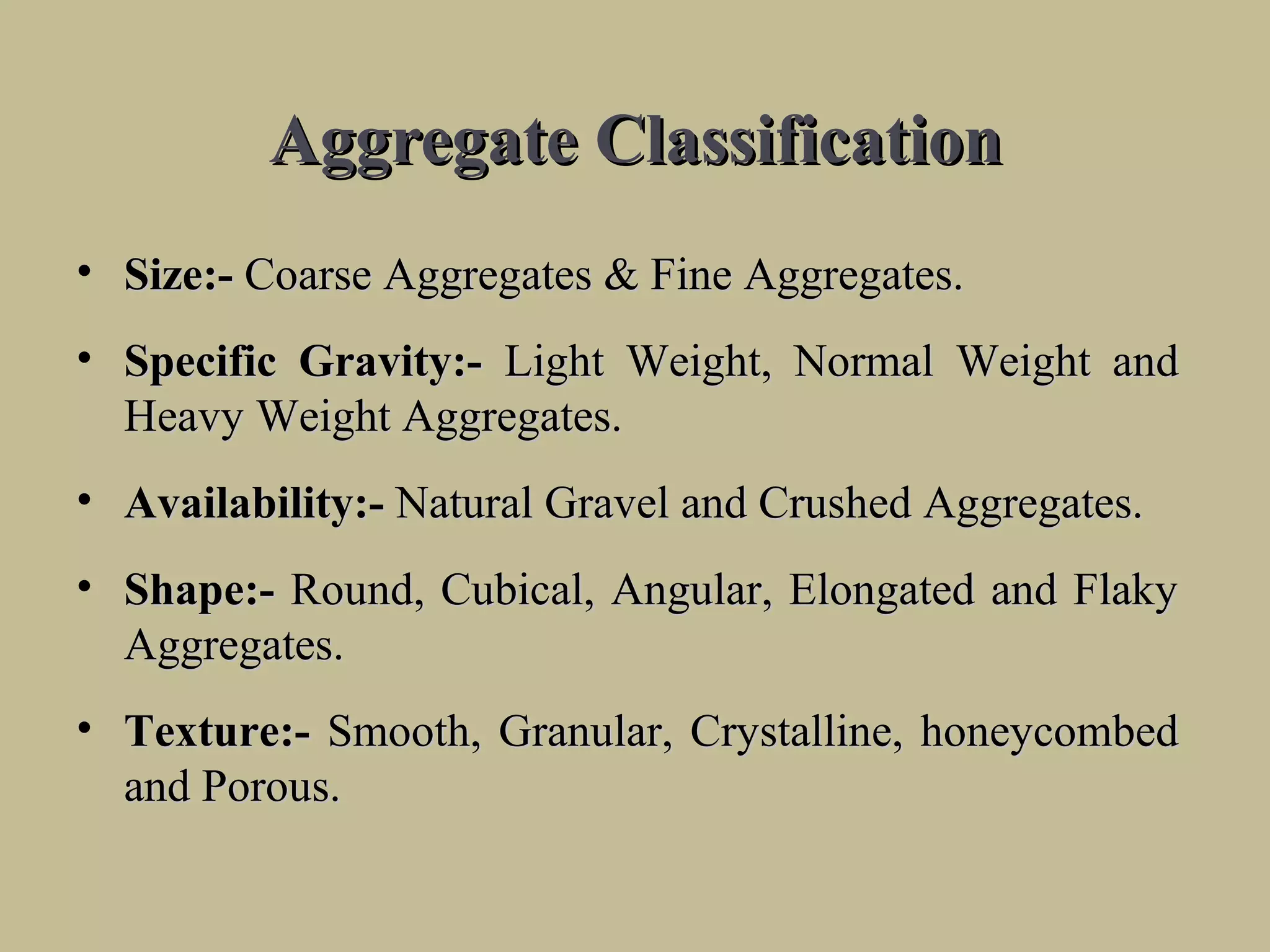 Aggregates of Concrete | PPT | Geology | Science