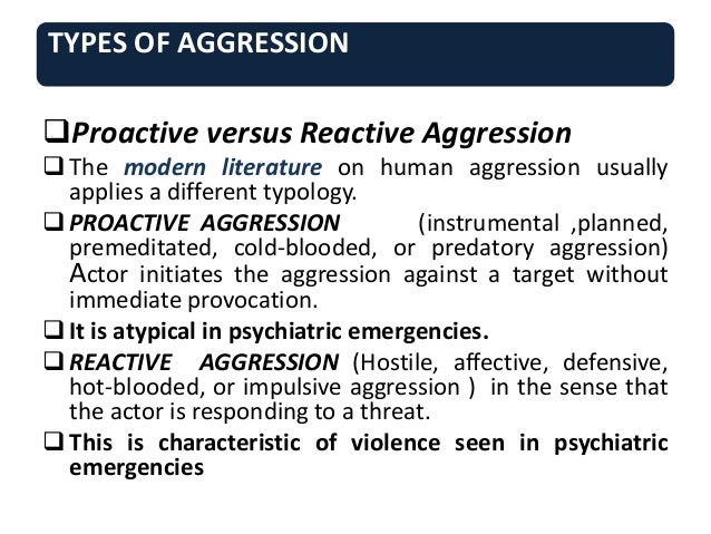 Which Is An Example Of Reactive Aggression? Which Is An Example Of Reactive Aggression?