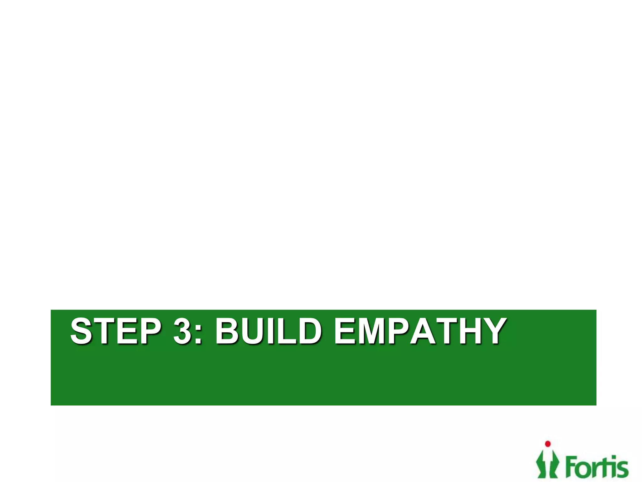 Click to edit Master title style
STEP 3: BUILD EMPATHY
 