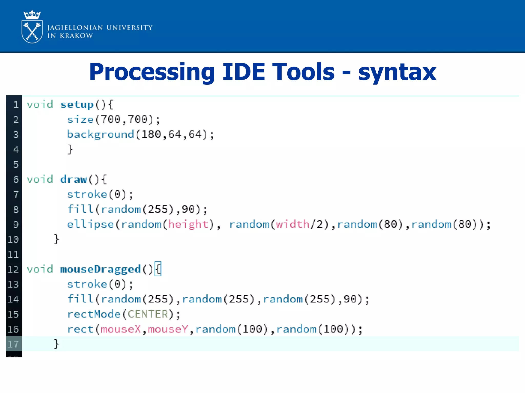 Processing IDE Tools - syntax
 