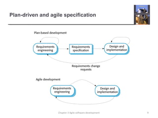 Plan-driven and agile specification
9Chapter 3 Agile software development
 