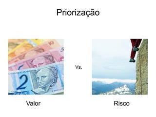 Priorização




            Vs.




Valor                 Risco
 