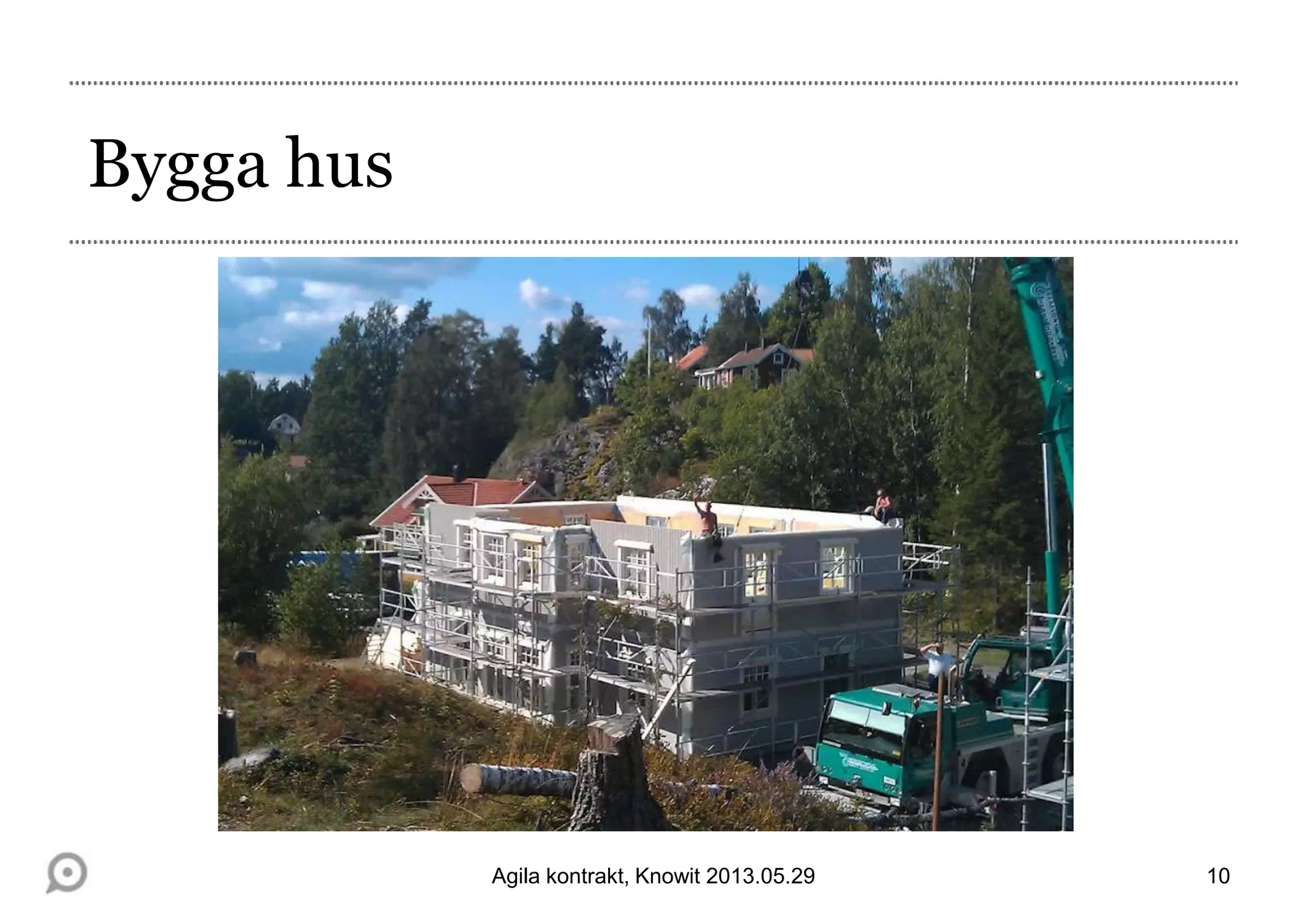Bygga hus
10Agila kontrakt, Knowit 2013.05.29
 