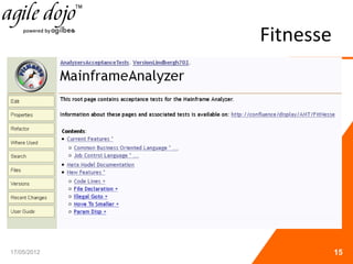 Fitnesse
17/05/2012 15
 