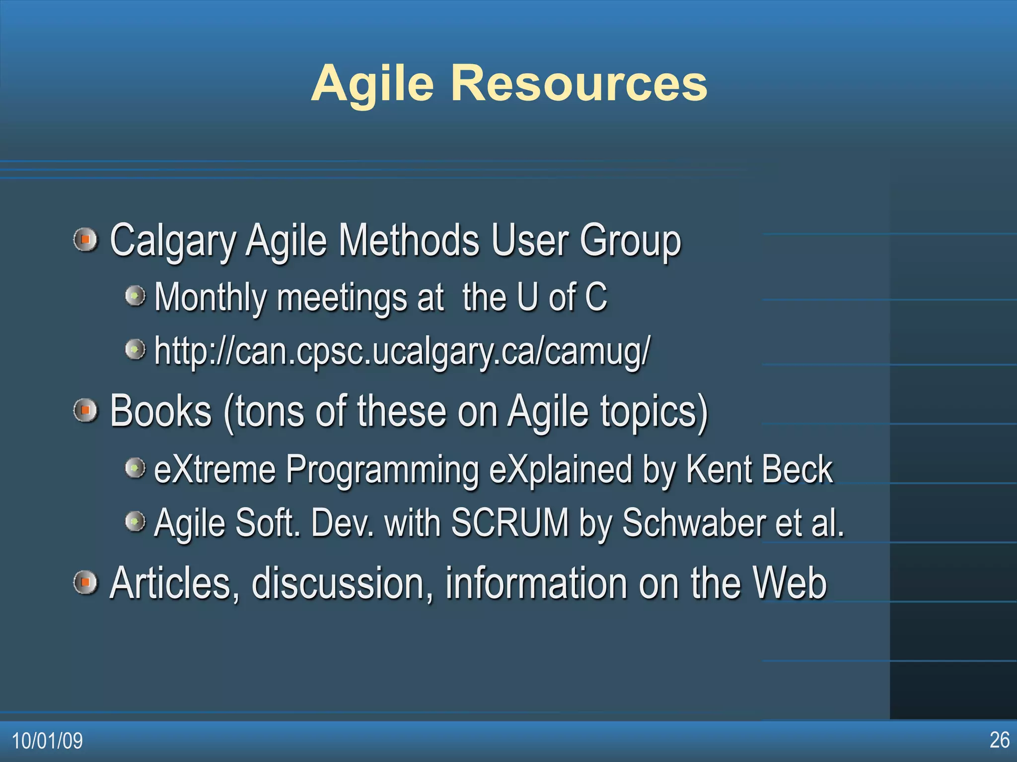 Agile Software Development Methodologies