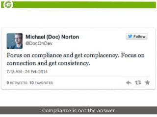 Compliance is not the answer
 