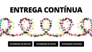 ENTREGA CONTÍNUA
AUTOMAÇÃO DE DEPLOYS AUTOMAÇÃO DE TESTES INTEGRAÇÃO CONTÍNUA
 
