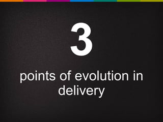 3
points of evolution in
delivery
 
