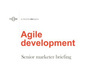 Agile
development
Senior marketer briefing
 