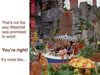 That’s not the
way Waterfall
was promised
to work!
You’re right!
It’s more like…
 