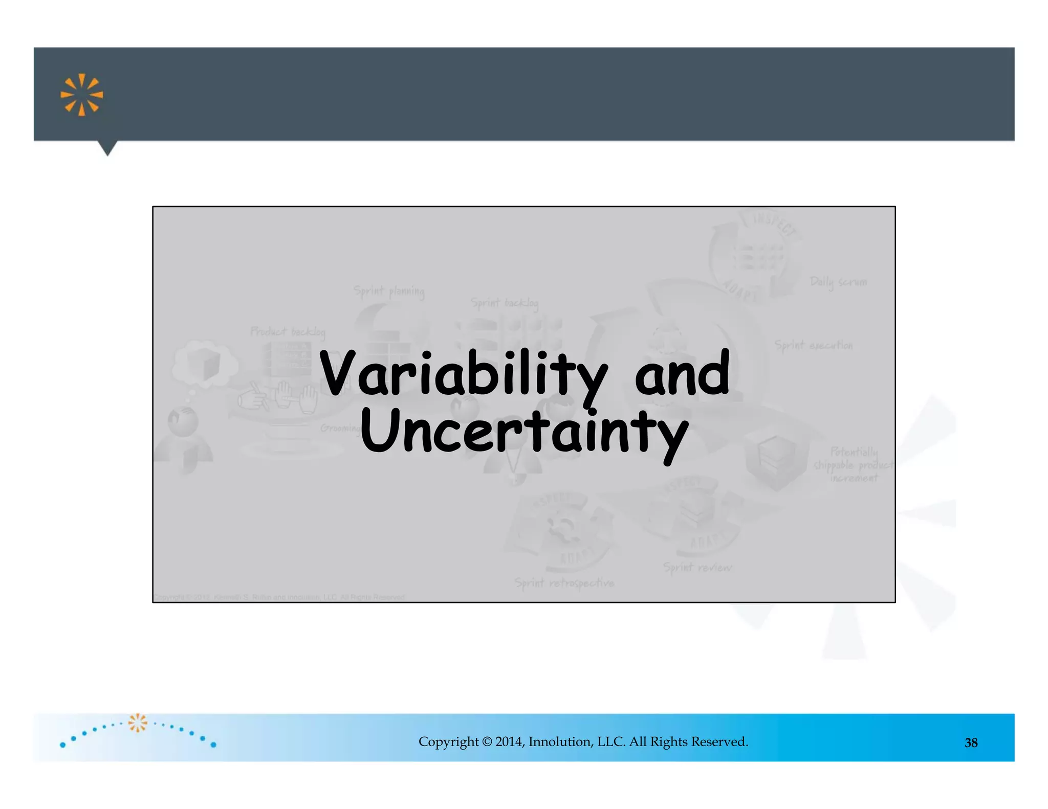 38Copyright © 2014, Innolution, LLC. All Rights Reserved.
Failure to Apply
Scrum Principles
Throughout the
Value Chain
Variability and
Uncertainty
 
