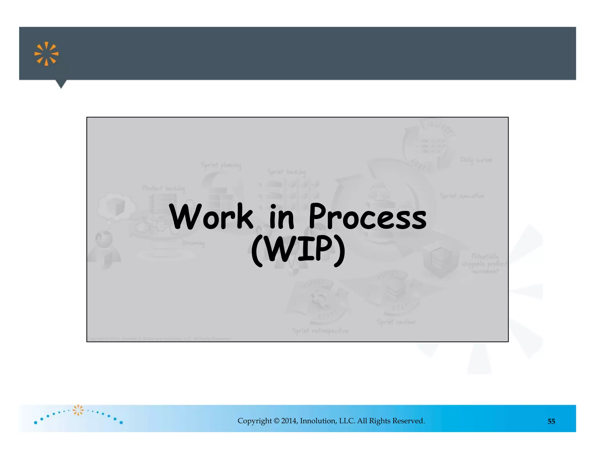 55Copyright © 2014, Innolution, LLC. All Rights Reserved.
Failure to Apply
Scrum Principles
Throughout the
Value Chain
Work in Process
(WIP)
 