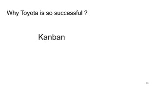 Why Toyota is so successful ?
Kanban
20
 