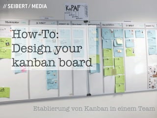 How-To:
Design your
kanban board


   Etablierung von Kanban in einem Team
 